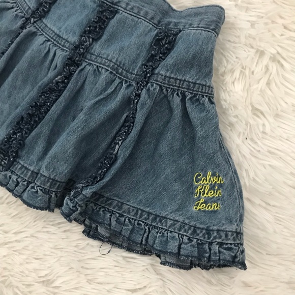 🎀 Calvin Klein Toddler Girl Blue Denim Skirt 🎀 - Picture 2 of 3